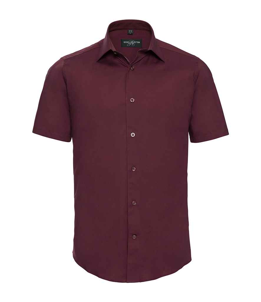Russell Collection Short Sleeve Easy Care Fitted Shirt - Port (947M)