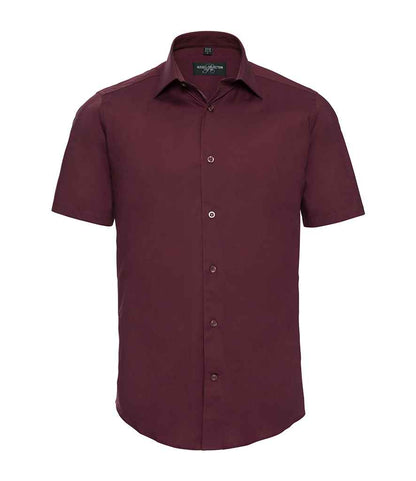 Russell Collection Short Sleeve Easy Care Fitted Shirt - Port (947M)