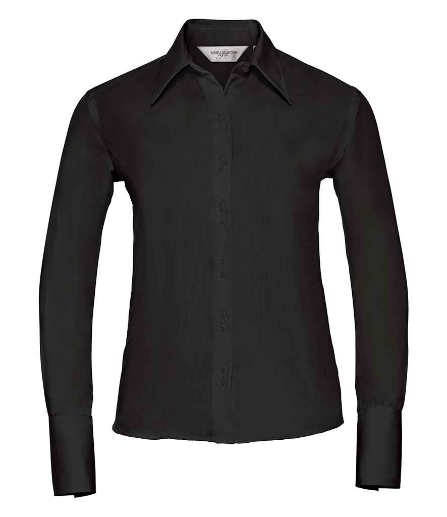 Russell Collection Ladies Long Sleeve Ultimate Non-Iron Shirt - Black (956F)