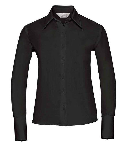 Russell Collection Ladies Long Sleeve Ultimate Non-Iron Shirt - Black (956F)