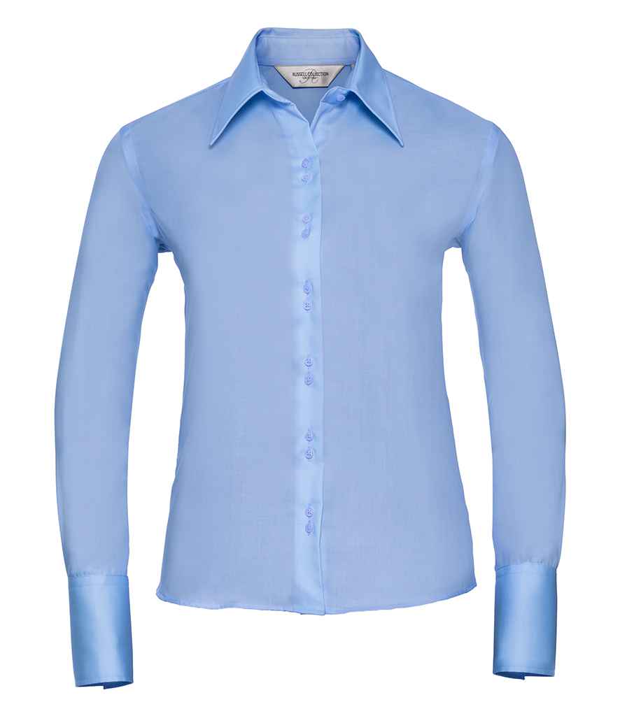 Russell Collection Ladies Long Sleeve Ultimate Non-Iron Shirt - Bright Sky (956F)