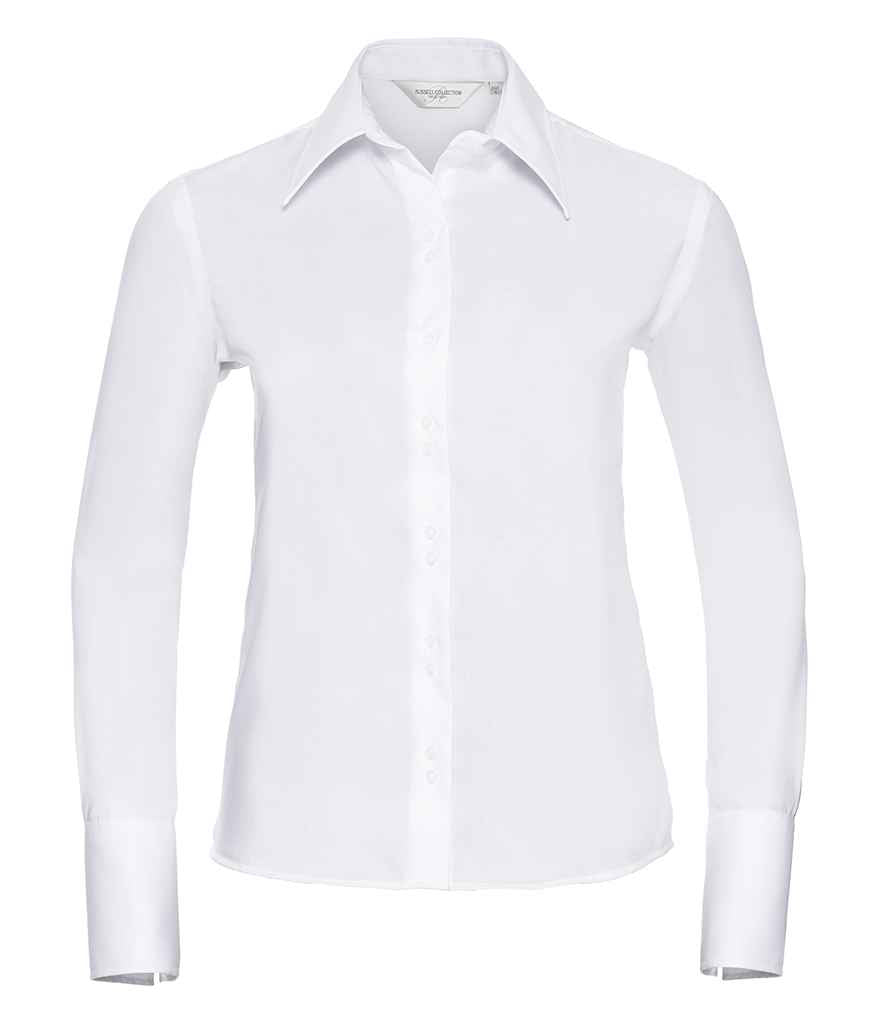 Russell Collection Ladies Long Sleeve Ultimate Non-Iron Shirt - White (956F)