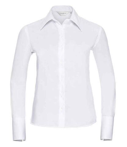 Russell Collection Ladies Long Sleeve Ultimate Non-Iron Shirt - White (956F)
