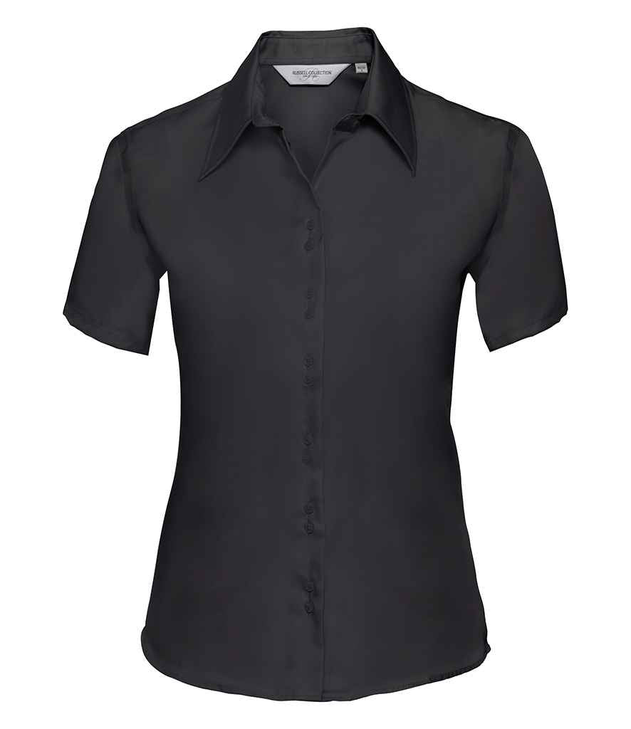 Russell Collection Ladies Short Sleeve Ultimate Non-Iron Shirt - Black (957F)