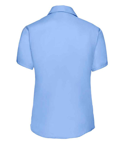 Russell Collection Ladies Short Sleeve Ultimate Non-Iron Shirt - Bright Sky (957F)