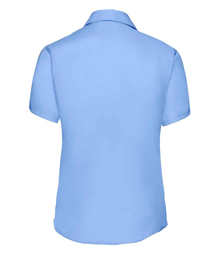 Russell Collection Ladies Short Sleeve Ultimate Non-Iron Shirt - Bright Sky (957F)