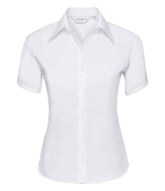 Russell Collection Ladies Short Sleeve Ultimate Non-Iron Shirt - White (957F)