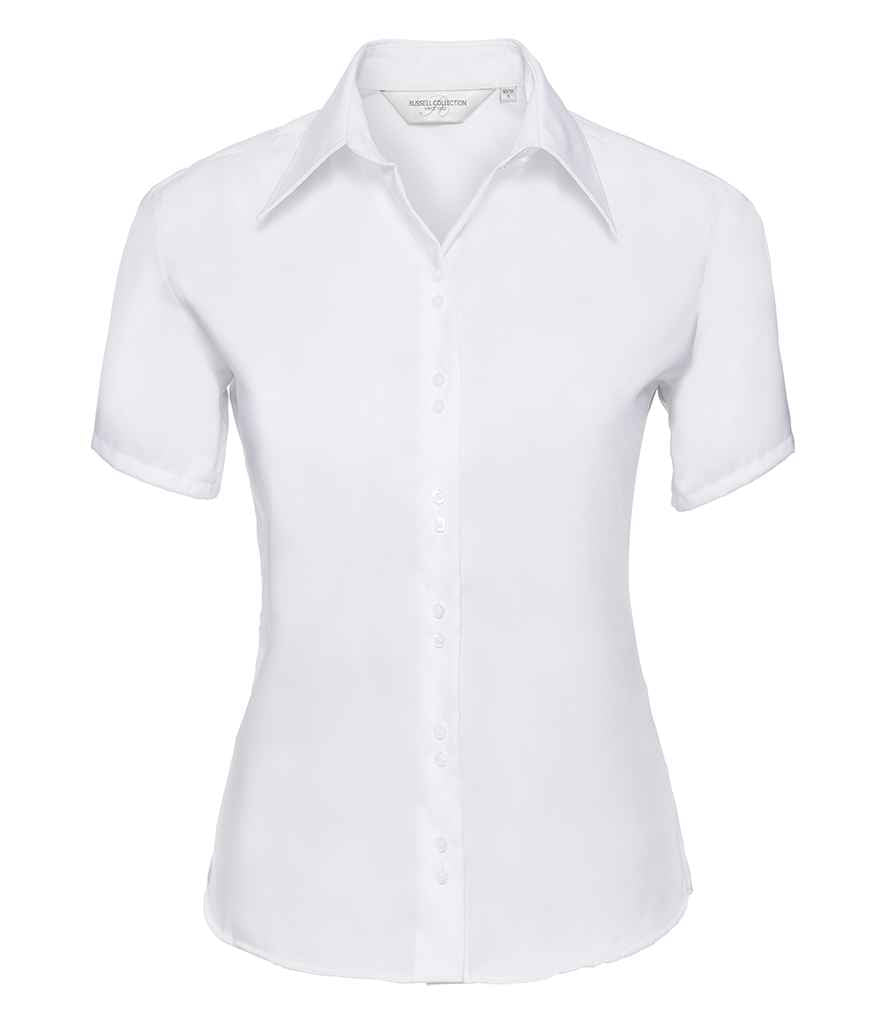 Russell Collection Ladies Short Sleeve Ultimate Non-Iron Shirt - White (957F)