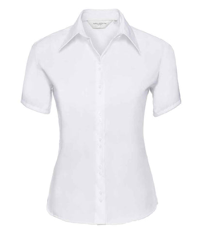 Russell Collection Ladies Short Sleeve Ultimate Non-Iron Shirt - White (957F)