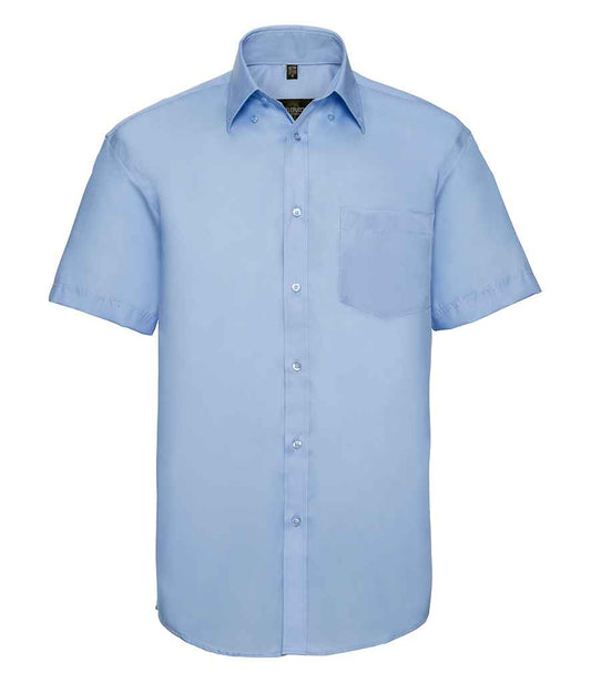 Russell Collection Short Sleeve Ultimate Non-Iron Shirt - Bright Sky (957M)
