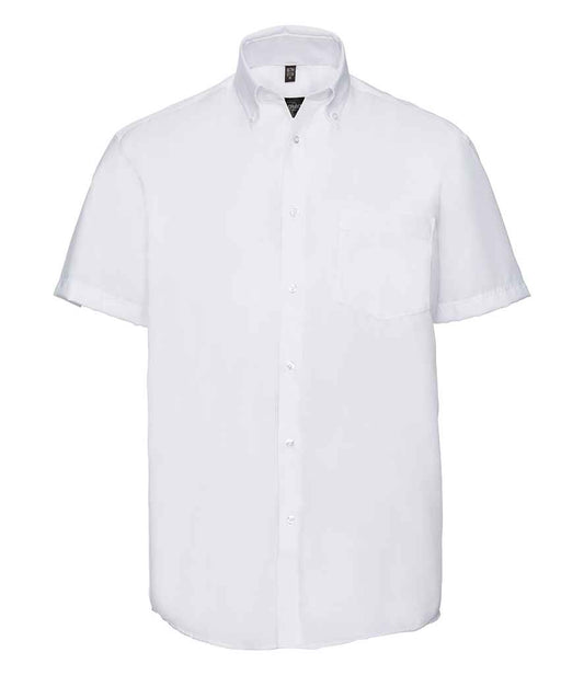 Russell Collection Short Sleeve Ultimate Non-Iron Shirt - White (957M)