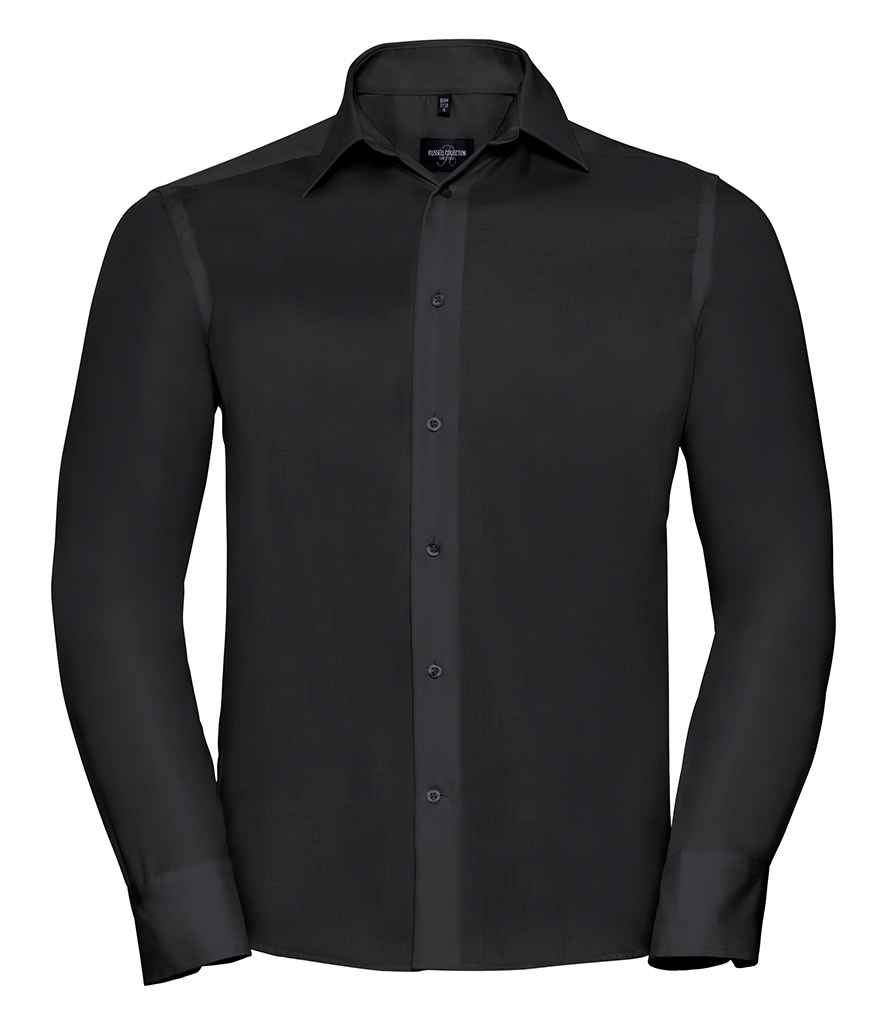 Russell Collection Long Sleeve Tailored Ultimate Non-Iron Shirt - Black (958M)