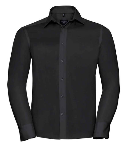 Russell Collection Long Sleeve Tailored Ultimate Non-Iron Shirt - Black (958M)