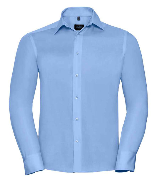 Russell Collection Long Sleeve Tailored Ultimate Non-Iron Shirt - Bright Sky (958M)