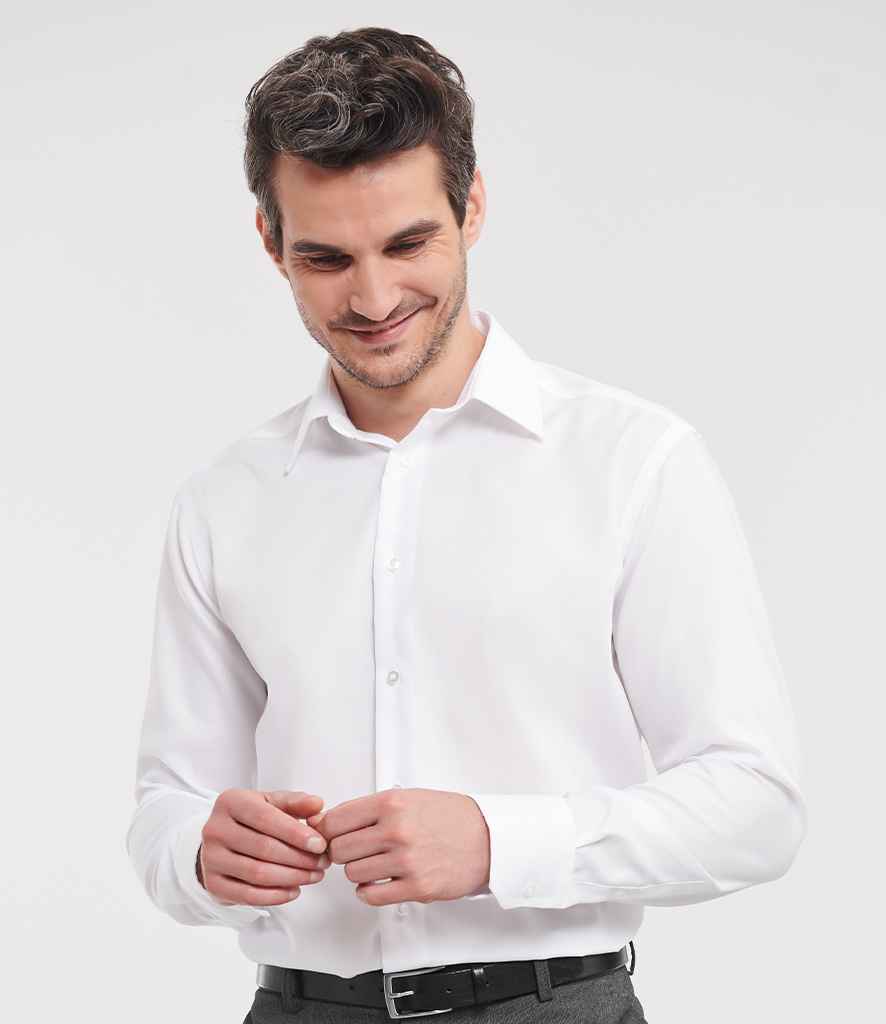 Russell Collection Long Sleeve Tailored Ultimate Non-Iron Shirt - White (958M)