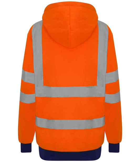 Pro RTX High Visibility Two Tone Hoodie - Orange/Navy - back