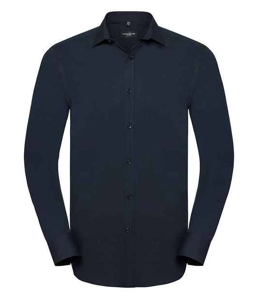 Russell Collection Long Sleeve Ultimate Stretch Shirt - Bright Navy (960M)