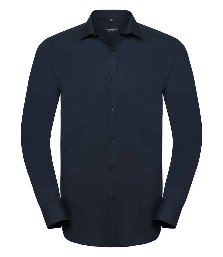 Russell Collection Long Sleeve Ultimate Stretch Shirt - Bright Navy (960M)