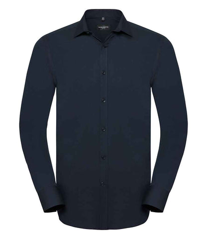 Russell Collection Long Sleeve Ultimate Stretch Shirt - Bright Navy (960M)