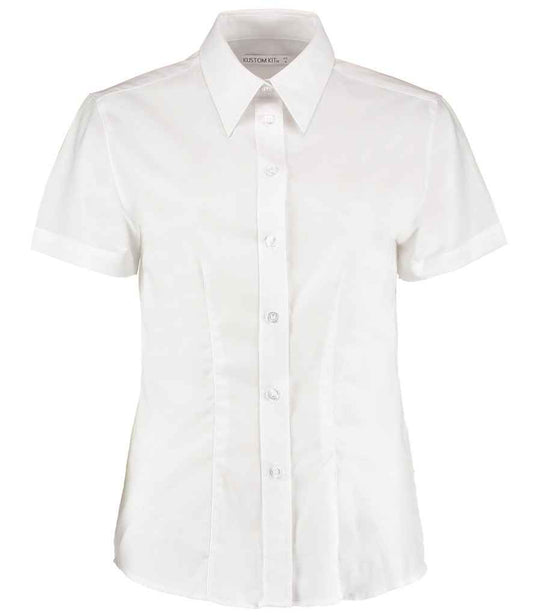 Kustom Kit Ladies Short Sleeve Tailored Workwear Oxford Shirt - FRONT