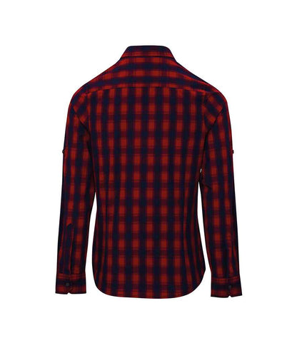 Premier Ladies Mulligan Check Long Sleeve Shirt - BACK