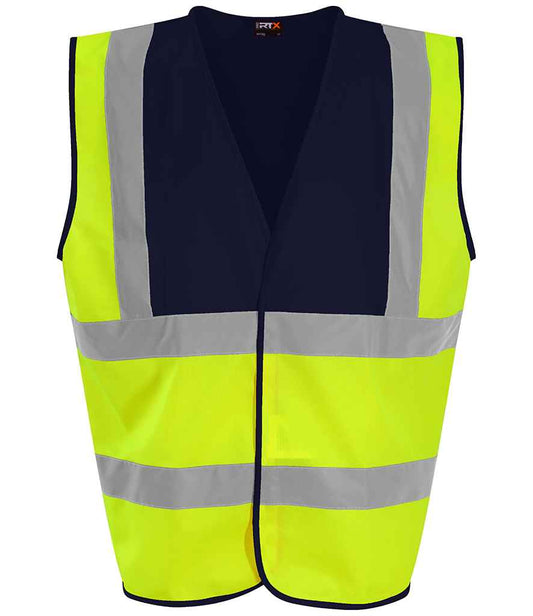 Pro RTX High Visibility Waistcoat - Yellow/Navy - front