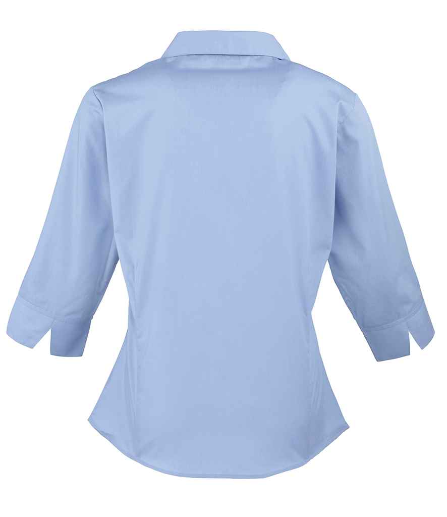 Premier Ladies 3/4 Sleeve Poplin Blouse - BACK