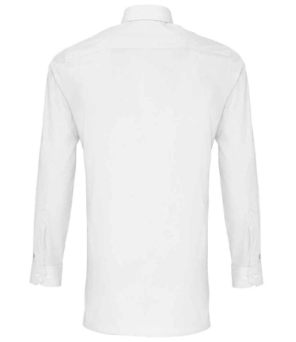 Premier Long Sleeve Fitted Poplin Shirt - BACK