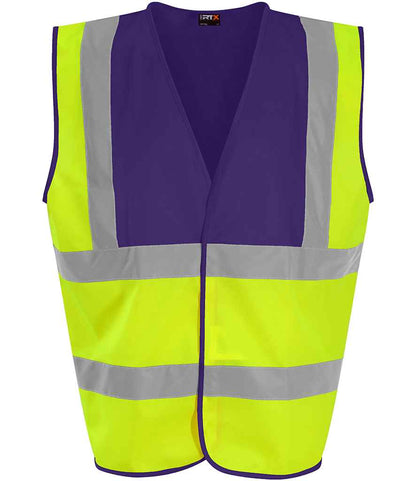 Pro RTX High Visibility Waistcoat - Yellow/Purple - front