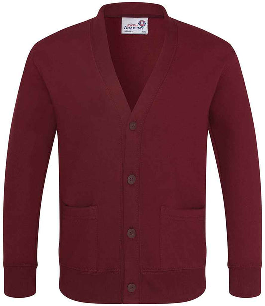 AWDis Academy Kids Sweat Cardigan - Burgundy (AC002B)