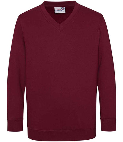 AWDis Academy Kids V Neck Sweatshirt - Burgundy (AC003B)
