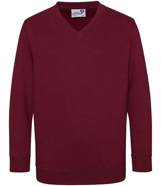 AWDis Academy Kids V Neck Sweatshirt - Burgundy (AC003B)