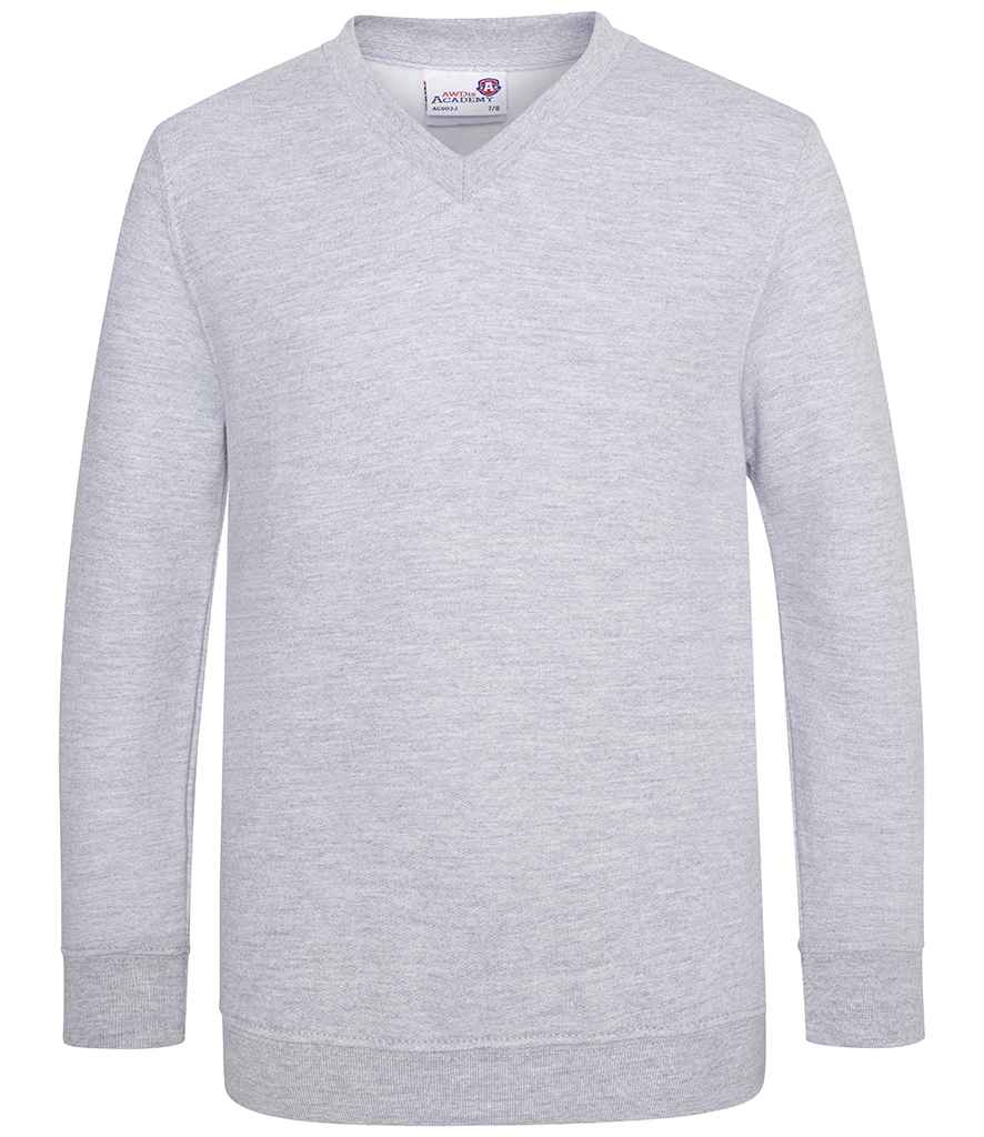 AWDis Academy Kids V Neck Sweatshirt - Grey (AC003B)