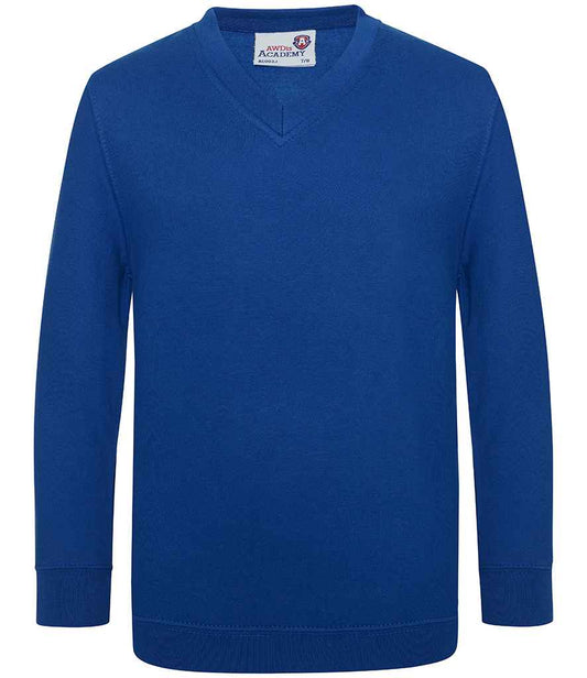 AWDis Academy Kids V Neck Sweatshirt - Deep Royal (AC003B)