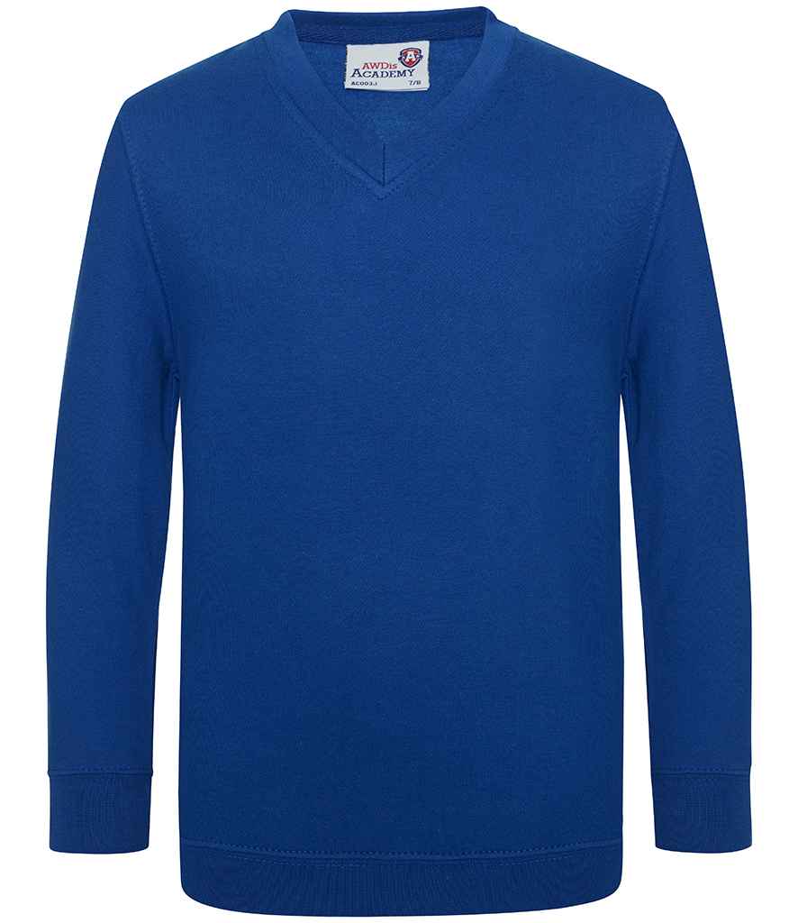 AWDis Academy Kids V Neck Sweatshirt - Deep Royal (AC003B)