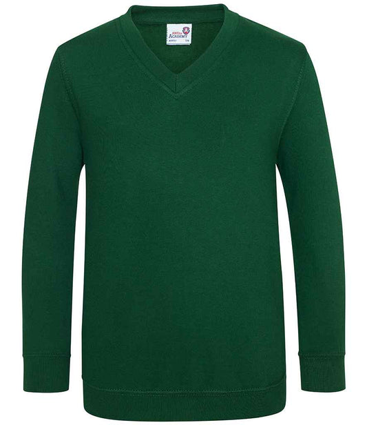 AWDis Academy Kids V Neck Sweatshirt - Green (AC003B)