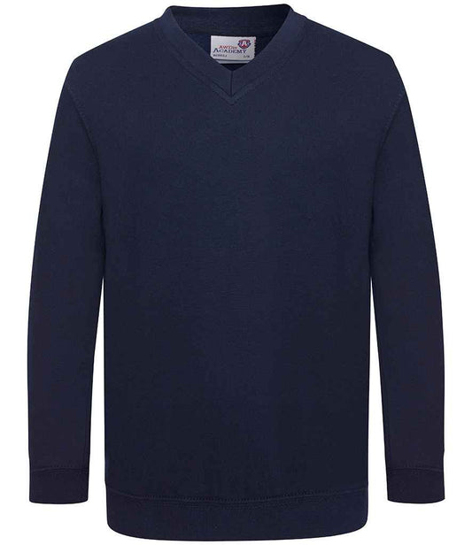 AWDis Academy Kids V Neck Sweatshirt - Navy (AC003B)