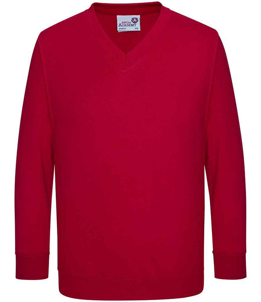 AWDis Academy Kids V Neck Sweatshirt - Red (AC003B)