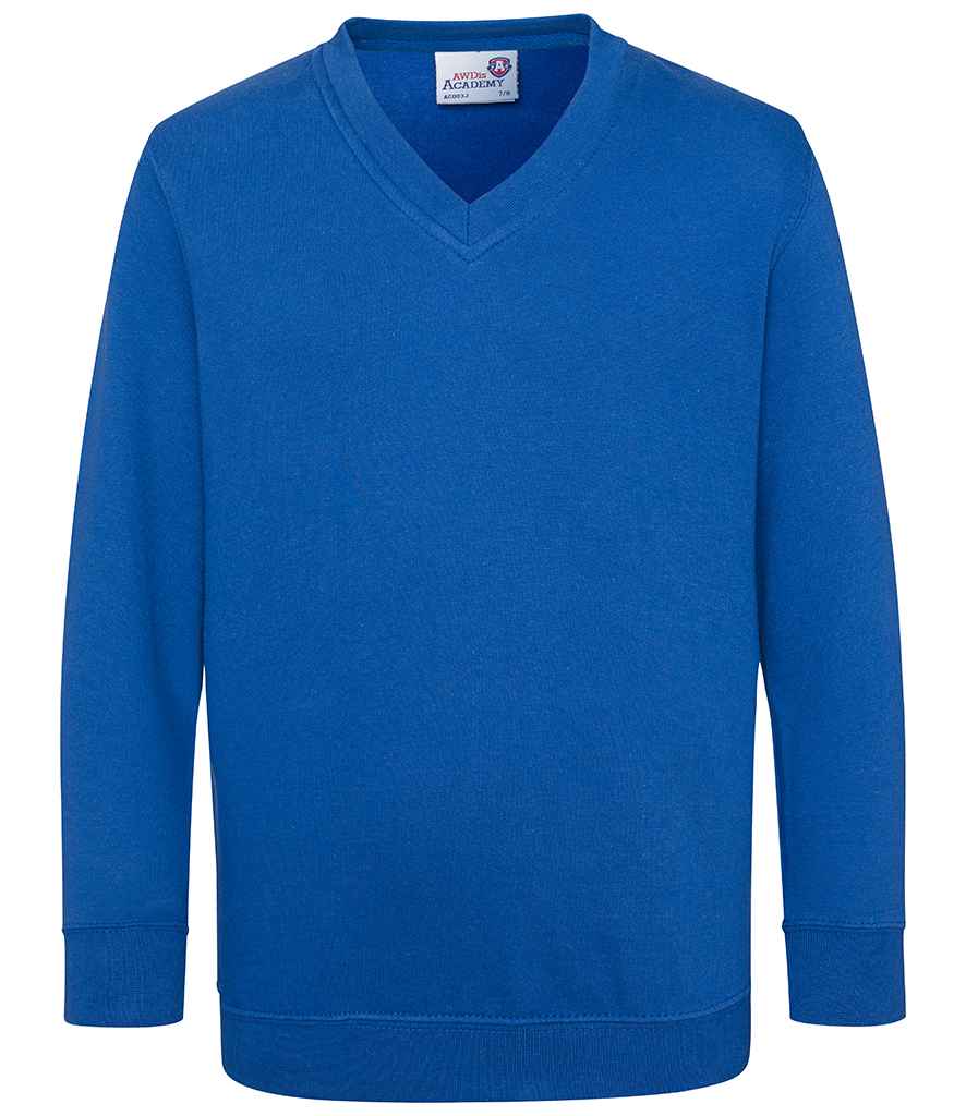 AWDis Academy Kids V Neck Sweatshirt - Royal Blue (AC003B)