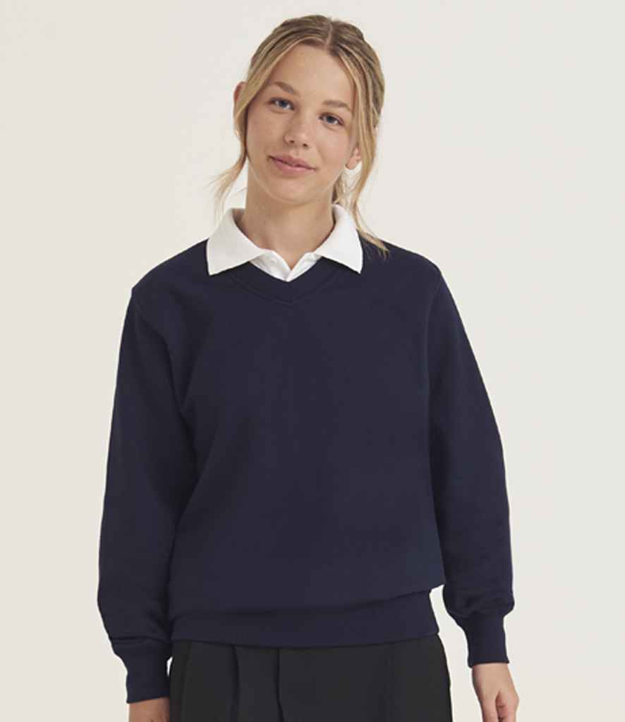 AWDis Academy Senior V Neck Sweatshirt - Navy (AC003)