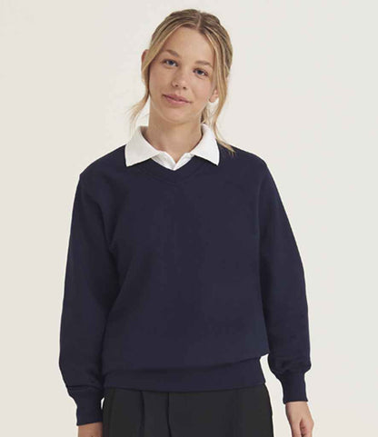 AWDis Academy Senior V Neck Sweatshirt - Navy (AC003)