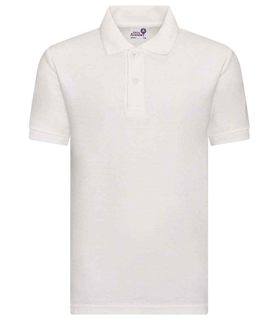 AWDis Academy Kids Piqué Polo Shirt - White (AC004B)