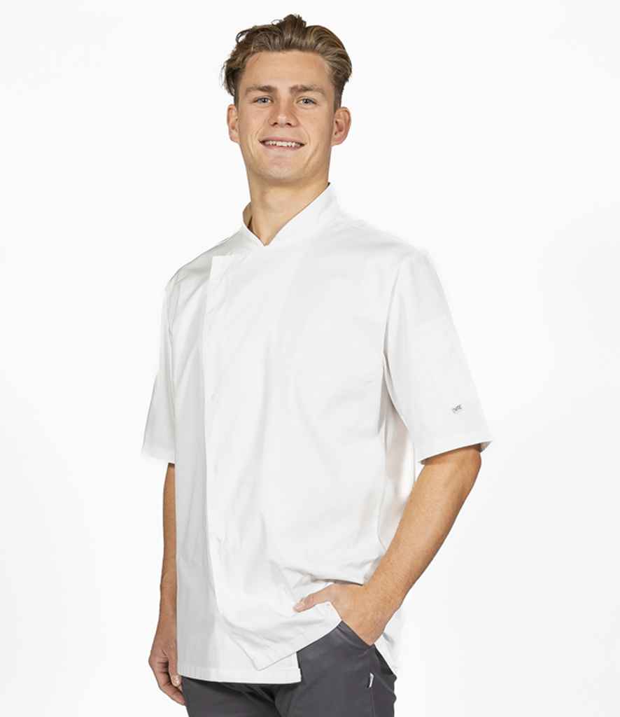 ADC Short Sleeve Asymmetric Chef's Jacket - White (AF007)
