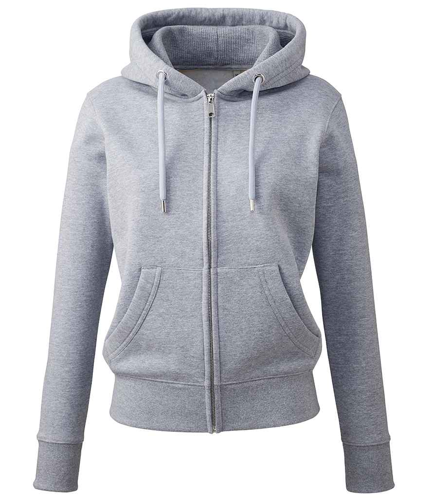 Anthem Ladies Organic Full Zip Hoodie - Grey Marl (AM04)