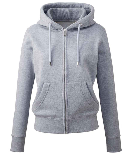 Anthem Ladies Organic Full Zip Hoodie - Grey Marl (AM04)