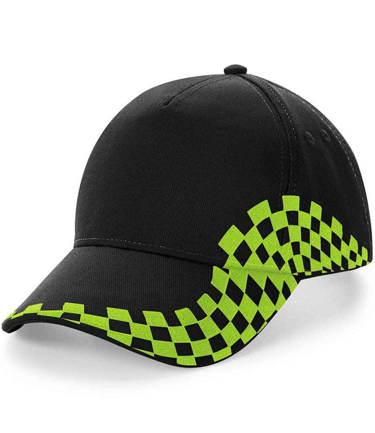 Beechfield Grand Prix Cap - Black/Lime Green (BB159)