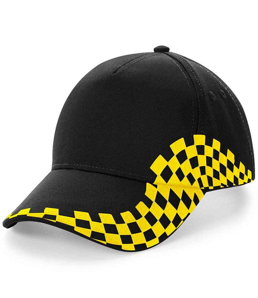 Beechfield Grand Prix Cap - Black/Yellow (BB159)