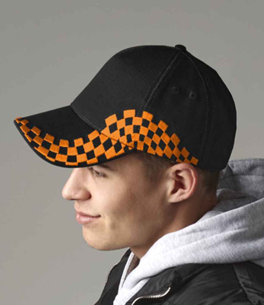 Beechfield Grand Prix Cap - Black/Orange (BB159)