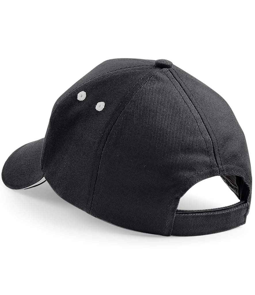 Beechfield Ultimate 5 Panel Cap with Sandwich Peak - Black/Light Grey (BB15C)