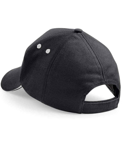 Beechfield Ultimate 5 Panel Cap with Sandwich Peak - Black/Light Grey (BB15C)